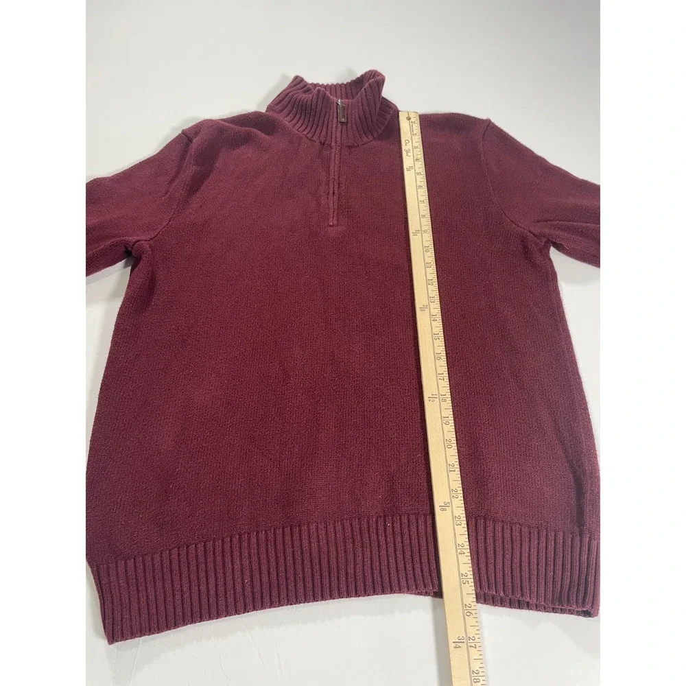 Polo Ralph Lauren Jacket Mens Medium Maroon 1/4 Zip Sweater Green‎ Pony Pullover
